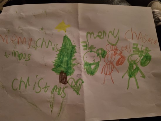 Christmas card by Jasmine for Grandad