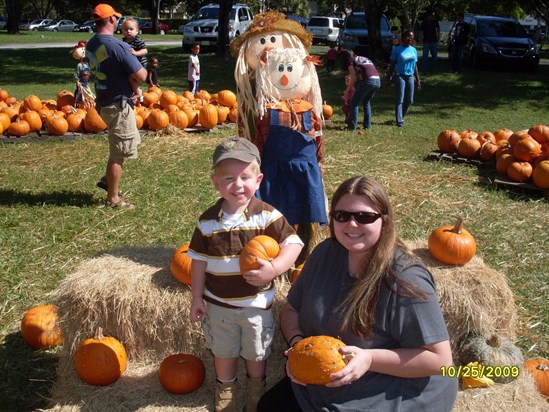 Picking out pumpkins from the Pumpkin Patch