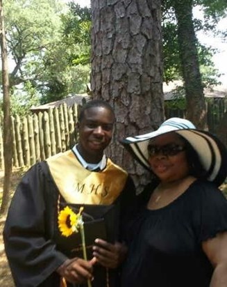 grandson Andreas Etheridge and daughter -n- law  Ann at his graduation