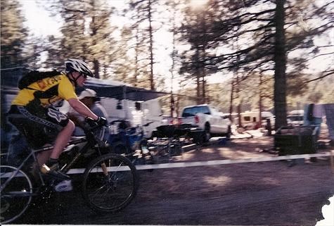 Byron racing his mountain bike