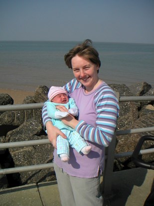 Caroline and our first little girl, Ffion Aged 1 day!