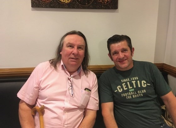 Tony Mc and Tony Walpole at the Meah Tandoori. November 2019