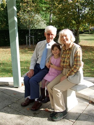 Dad, Mary and Mae at Odney