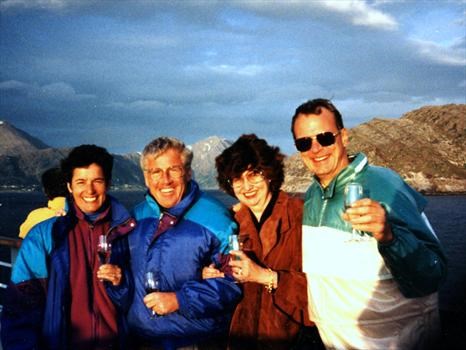 A toast among special friends under the glow of the Midnight Sun, July 1991