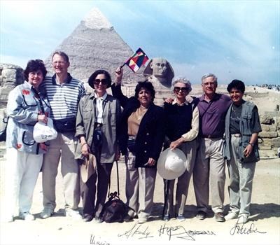 Sameha (flag) guided six eager visitors through the mysteries and adventures that are Egypt, 1996