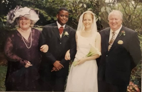 Proud father of the bride at Sam & Fred's wedding in 2005