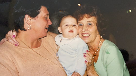 Robert with Nanny Pam and Auntie Sandy