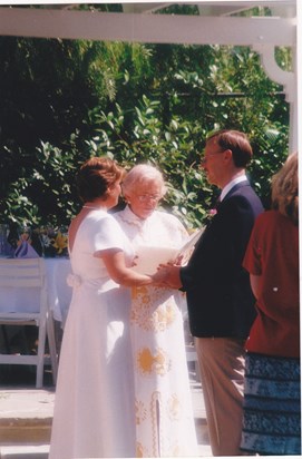 Betty and Lisa and Mike Scott at our September 2000 wedding