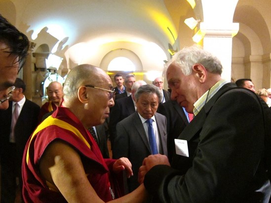 The Dalai Lama with Anthony Aris at the Templeton Prize ceremony, 2012