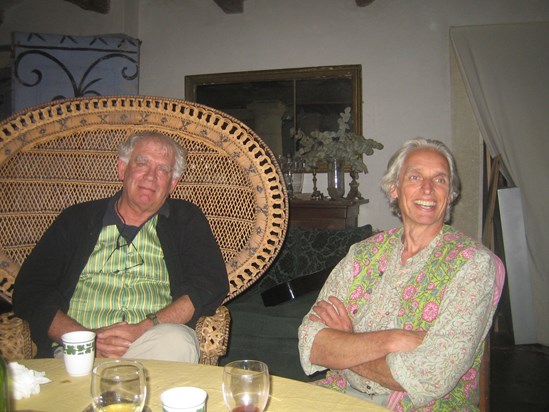 Anthony in his beautifull green waistcoat with Jean Baptiste on his last visit at mas de Fourques 20