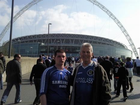 Peter and Eric at Wembley for the FA Cup Semi Final 18 April 2009 (sadly the last match he attended)