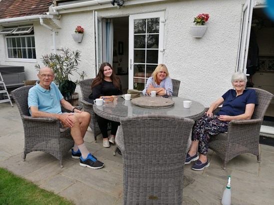 In the garden with Rosie and Pamela 