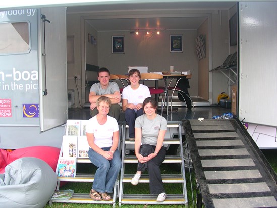 Annie's original Team for Widening Access at Cardiff University in the "Van" at the RWS