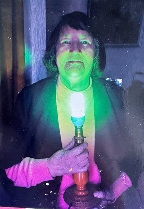 Barbara with her winning green bulb