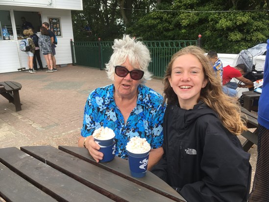 Mum and Maya enjoying one of many hot chocolates together