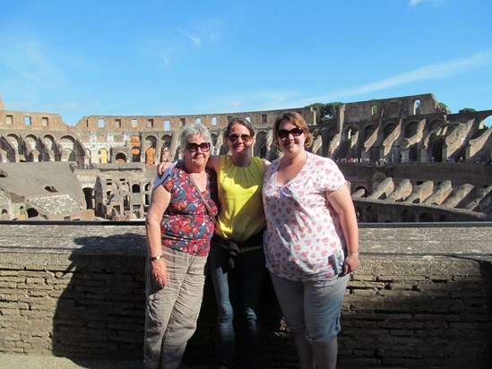 Maureen, Kate and Alex at the Colosseum, May 2014