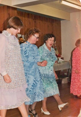 Mum on the end showing them how to do The Slosh at a church do