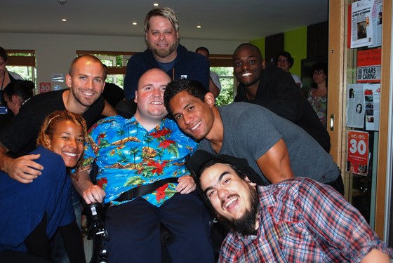 James with the cast from STOMP! Oct 2012