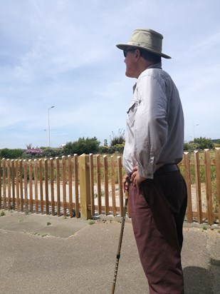 Dad at Weston-Super-Mare watching the plane display June 2018