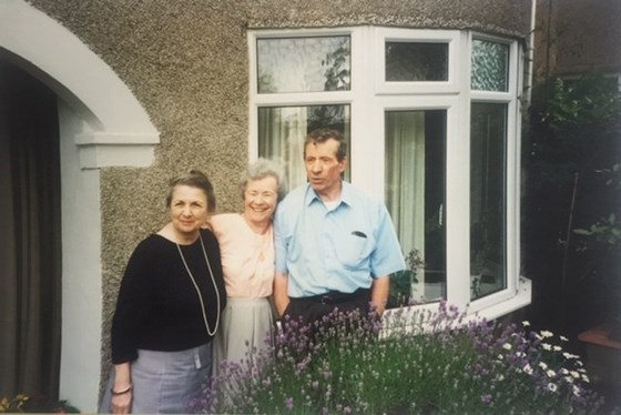 Mum, Bill and Teg at Priory gardens Bridgend