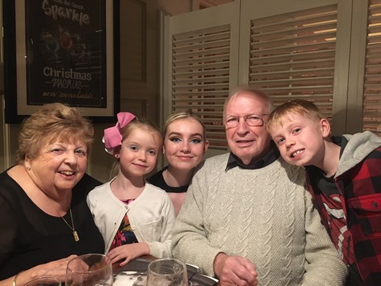 Celebrating his birthday with the some of the grandchildren 