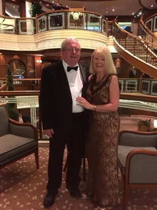 Dressed up for dinner on the cruise