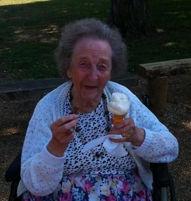 Mum loving her ice cream