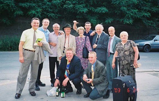 Dad with a group of owners and Paul Eddery
