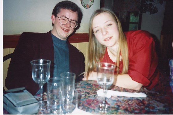 Andrew and Hilary at College -1994? Not the best piccy but have so few of then.