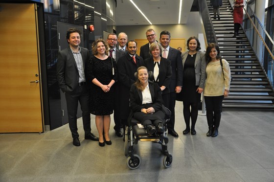 Hilary with her family and scientists celebrating her mum's honorary PhD at the Uni of Gothenburg