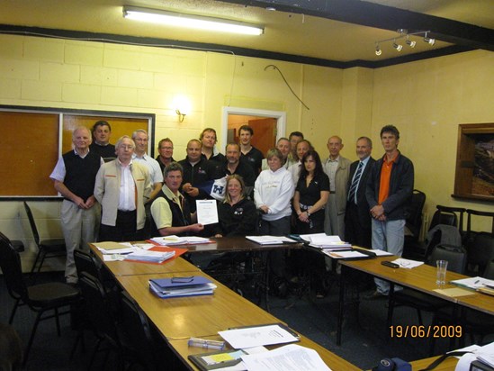 Hilary receiving her Honorary Membership of Wicklow Sailing Club on her visit in 2009.