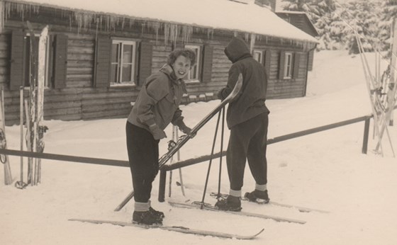 Muriel leading her school's skiing trip to Austria