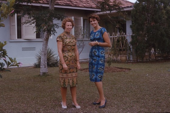 Muriel with Betty in Singapore