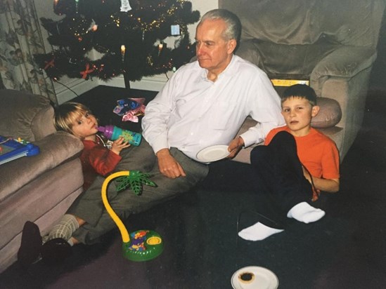 Grandad, Tom & Lauren at Xmas