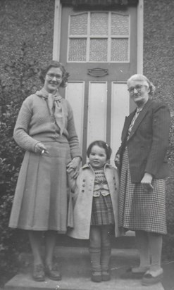 Frances with Grandma Daisy and Favourite Aunt Dolly 1953.