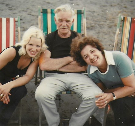 Frances with her Mum and Dad on holiday in Minehead, Somerset August 1975.