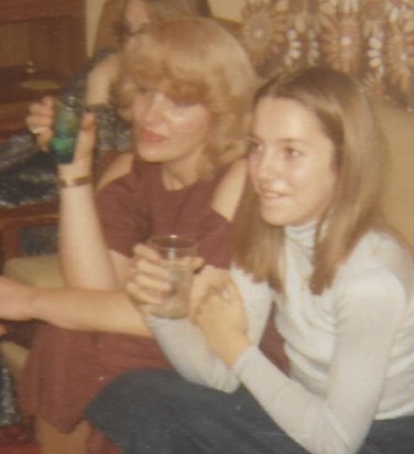 Frances and Karen Christmas party, 1977.