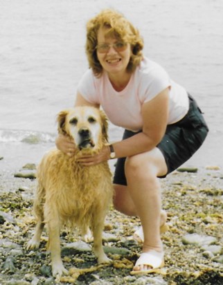 Frances with Kentee, St. Micheals Mount, Cornwall, 2003.