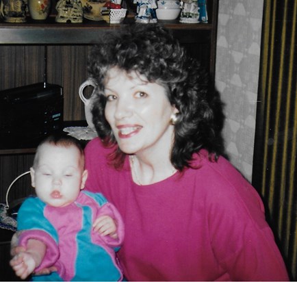 Frances with Grandaughter Liberty, May 1991.