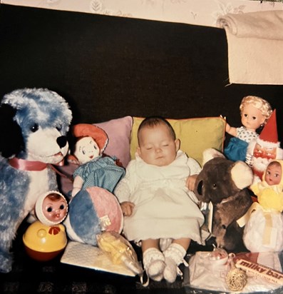 Mum with all her toys 