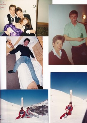 John’s student days at St Andrew’s Univ; + skiing in Val Thorens, France