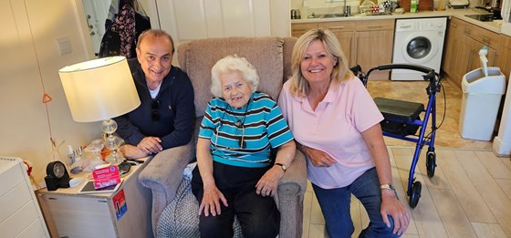 Pam & Stan with Dolly at her flat