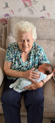 With Violet at 5 days old