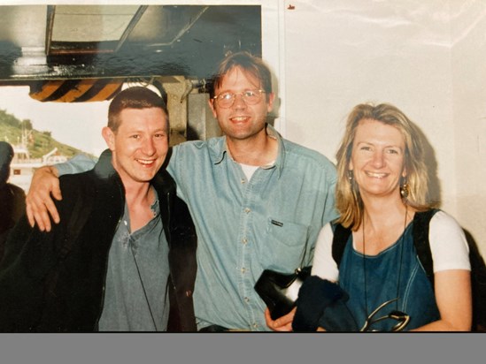 With Mark and my wife on the1998 Mediterranean Cruise