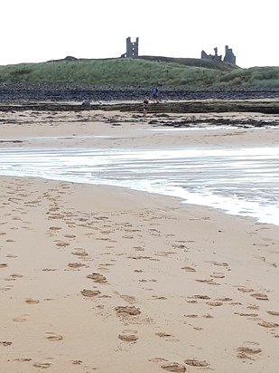 Beautiful walk on beach at Dunstanburgh with dogs and my sister and her husband on my birthday. Reminding me of all the lovey walks we all shared in beautiful Northumberland. If only you could have been with us. X