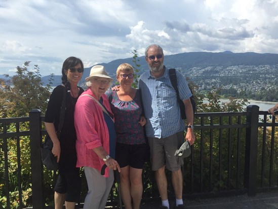 Imogen and Ken, Vancouver 2016, with cousin Meilan and Auntie Monica