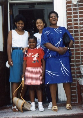 Claudette and her cousin-Janette, her sister-Leanne and her mum -Ellen. USA 1989