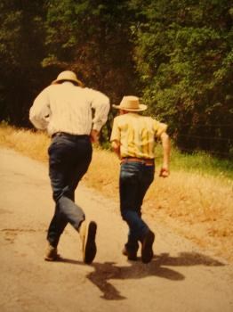 Running with Dad.