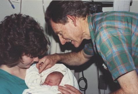 with (daughter) Tanya and newborn (granddaughter) Carrie