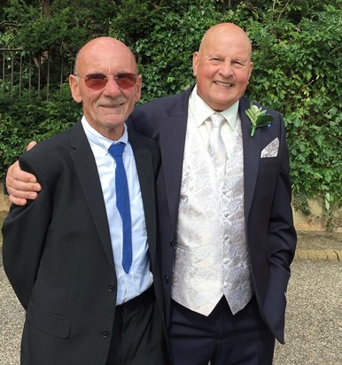 With his best friend Stuart Spencer at his Wedding 5th Aug 2017